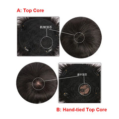 Men's Short Human Hair Tops for Man Human Hair Wig Pieces Cover Gray Hair Add Volume Crown Hair Replacement Patches Synthetic