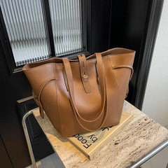 Luxury Leather Tote Handbag Large Capacity Briefcase
