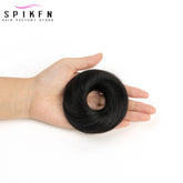 Messy Hair Bun Hair Pieces Straight Scrunchie Updo with Elastic Rubber Band Extension Human Hair Ponytail Chignon Donut for wome