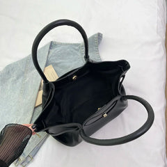 Branded Designer Shoulder Bags For Women Soft PU Leather Large Capacity Shopper Tote Set 2025 New Commuting Handbags Black