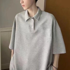 POLO Men Short-sleeved Summer New Heavyweight Couple Loose American Five-point Fashion Brand T-shirt