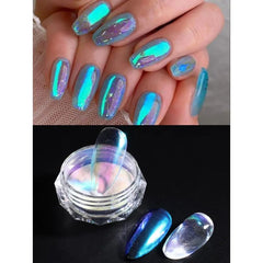 1 G 1 PCS Nail powder Nail Pigment Holographic Mirrorlridescent Mermaid Rubbing DustGlitter Gel Polish ManicureDecoration