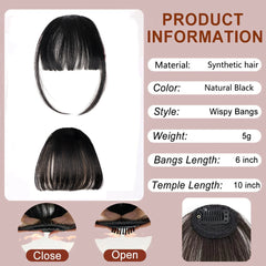 Synthetic Hair Bang Fake Air Bangs Hair Styling Tools Hair Clip-In Extension Fringe Natural False Hairpiece Women Clip In Bangs