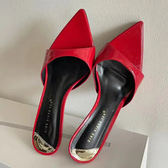 Red Pointed Toe High Heels Elegant Fashion Pumps