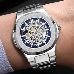 Men's Watches Luxury Automatic Watch For Men Mechanical Wristwatch Skeleton Stainless Steel Sapphire glass Male Clock