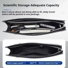 Mens Business Clutch Bag Large Capacity Plaid Style