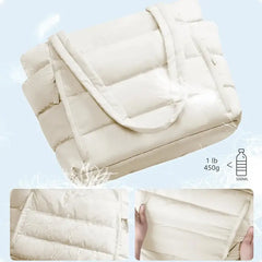 Lightweight Puffy Tote Bag for Women Compartments