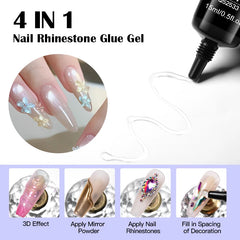 Nail Rhinestone Glue Nails Super Strong Gel Nail Glue for Nail Charm 3D Nails Bling Gel Decoration Varnish TPO FREE HEMA FREE