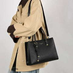Womens Leather Tote Messenger Bag Large Capacity Style