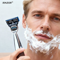 iRAZOR 5-Blade Men's Razor for Shaving Square Heavy-Duty Manual Safety Razor Beard Shaver Barber Accessories