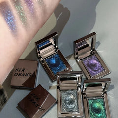 Single Color Eyeshadow, Dazzling Sparkle, Brightening, Long-Lasting Color, Waterproof and Sweat-Proof, Natural, Cosmetics for Creating Exquisite Eye Makeup, Suitable for Music Festivals, Parties, and Role-Playing