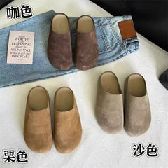 Flats Mules Shoes Women Suede Slingback Slippers Fashion Sandals New Outdoor Beach Dress Slides Casual Comfort Female Zapatillas