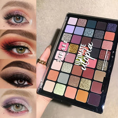 40-Color Eyeshadow Palette-Matte,Shimmer & Satin Finishes in Earthy Browns,Nudes & Multicolor Tones for Stunning Eye Makeup Look