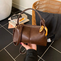 Womens Textured Leather Shoulder Bag Designer Tote Style