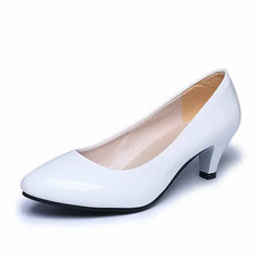 Medium High Heeled Womens Pumps Elegant Pointed Toe
