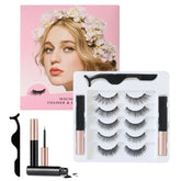 5 rows of 10 pairs of magnetic false eyelashes, 10-15mm, naturally thick and curled black eyelashes, with magnetic eyeliner
