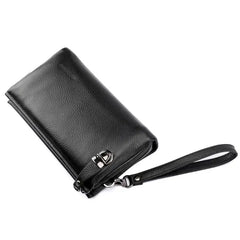 Mens Business Clutch Bag Large Capacity Plaid Style