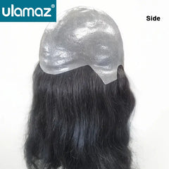 Full PU Human Hair Wigs Natural Black Hair Women's Wigs 180% Density Real Natural Hair Wig Double Knots Full Skin Wig Female