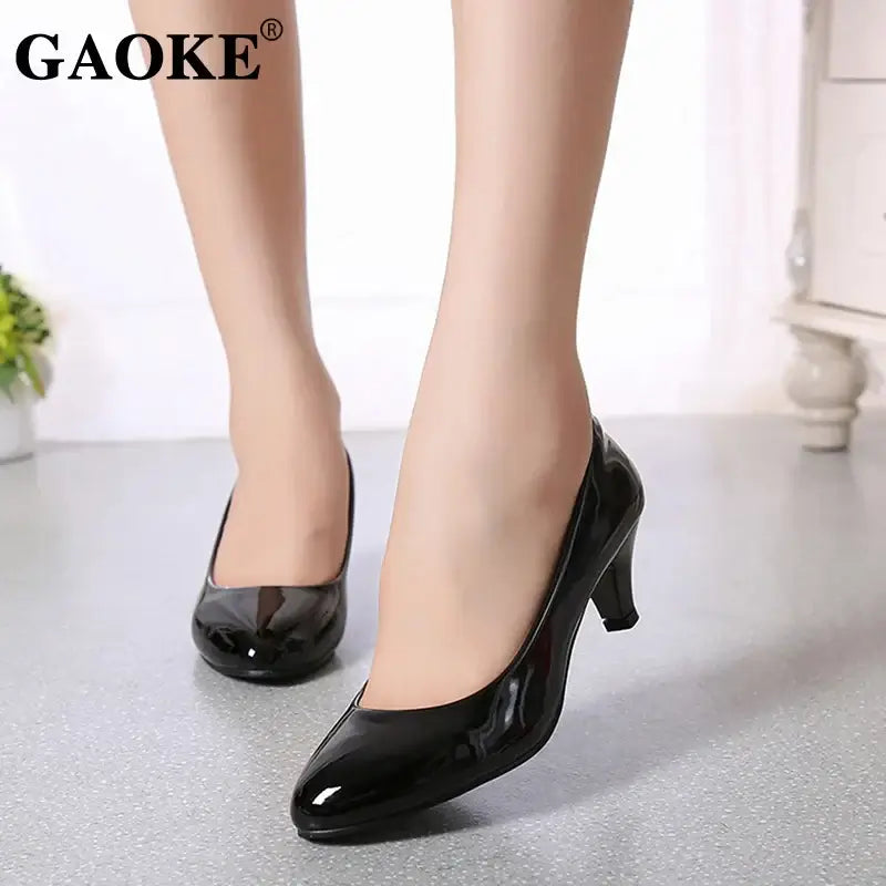Medium High Heeled Womens Pumps Elegant Pointed Toe
