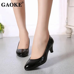 Medium High Heeled Womens Pumps Elegant Pointed Toe