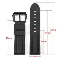 Waterproof Rubber Pin Buckle Silicone Watch Strap