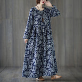 Plus Size Oversized Print Long-sleeve Dress Women