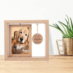 Solid wood photo frame desktop decoration – rotatable 4x6 square front view