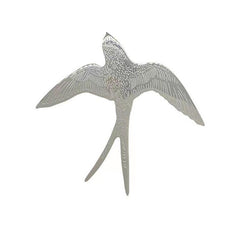 Ins Wind Silver Flying Bird Swallow Metal Brooch