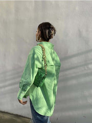 Mint Green Shirt Loose And Lazy Sunscreen