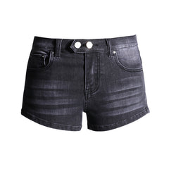 Elastic Low Waist Denim Shorts For Women