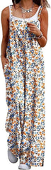 New Summer Hot Girl Adjustable Shoulder Strap Printed Casual Suspender Floral Jumpsuit