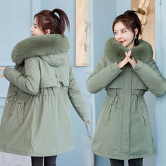 Women's Mid-length Slim Fashion Cotton-padded Jacket