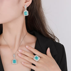 Jewelry Copper Sole Gold Plated Retro Square Suit