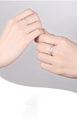 Silver couple engagement ring