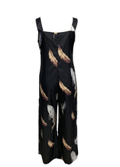 Women's Feather Printed Fashionable Casual Jumpsuit