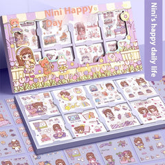 Waterproof cartoon stickers pack 200 pcs – cute meatballs everyday theme