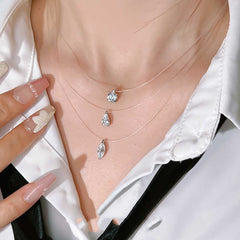Fish Line 925 Silver Collarbone Necklace