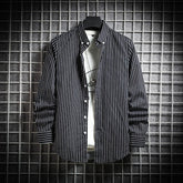 Korean Style Slim Long-sleeved Shirt Trend Clothing Plus Size Men's Clothing