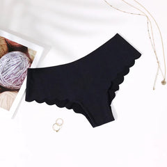 Thin Low Waist Seamless Women's Underwear Corrugated Edge