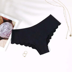 Thin Low Waist Seamless Women's Underwear Corrugated Edge