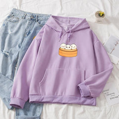 Hooded Solid Color Versatile Loose Student Hoodie Youth Casual