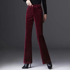 High-grade Bootcut Trousers Women's Corduroy Flared Pants Draping Effect