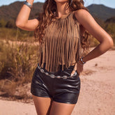 Ladies Summer Getaway Western Wear Bohemian Romantic Sleeveless Vest Top