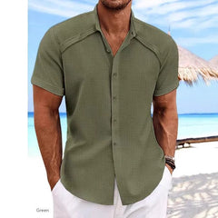 Hawaiian Casual Short Sleeve Solid Color