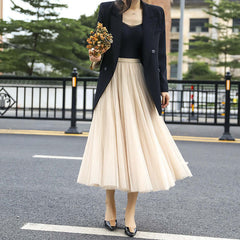 Fashion Wide Hem Gauzy Skirt For Women