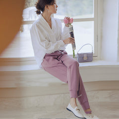 Women's High Waist Elastic Loose Leggings Casual Pants