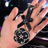 Camellia Diamond Pendant For Car Key Chain