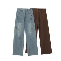 Summer Women's Mid-waist Wide-leg Straight Jeans Women