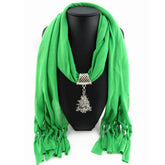 Tassel Jewelry Scarf Polyester Jersey Alloy Pendant Women's Shawl