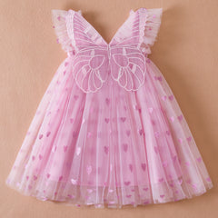 Three-dimensional Wings Mesh Girl Dress